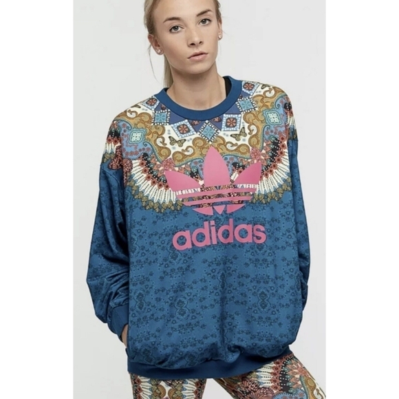 Adidas x Farm Rio Borbomix Butterfly Crewneck Pocket Pullover Size XS - Picture 4 of 10